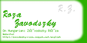 roza zavodszky business card